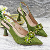 Special Design Pointy Toe Party High Heels And Exquisite Clutch Bag Mssza