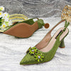 Special Design Pointy Toe Party High Heels And Exquisite Clutch Bag Mssza