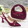 Special Design Pointy Toe Party High Heels And Exquisite Clutch Bag Mssza