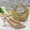 Special Design Pointy Toe Party High Heels And Exquisite Clutch Bag Mssza
