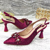 Special Design Pointy Toe Party High Heels And Exquisite Clutch Bag Mssza
