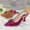 Special Design Pointy Toe Party High Heels And Exquisite Clutch Bag Mssza
