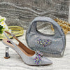 Special Design Pointy Toe Party High Heels And Exquisite Clutch Bag Mssza