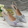 Special Design Pointy Toe Party High Heels And Exquisite Clutch Bag Mssza