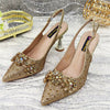 Special Design Pointy Toe Party High Heels And Exquisite Clutch Bag Mssza