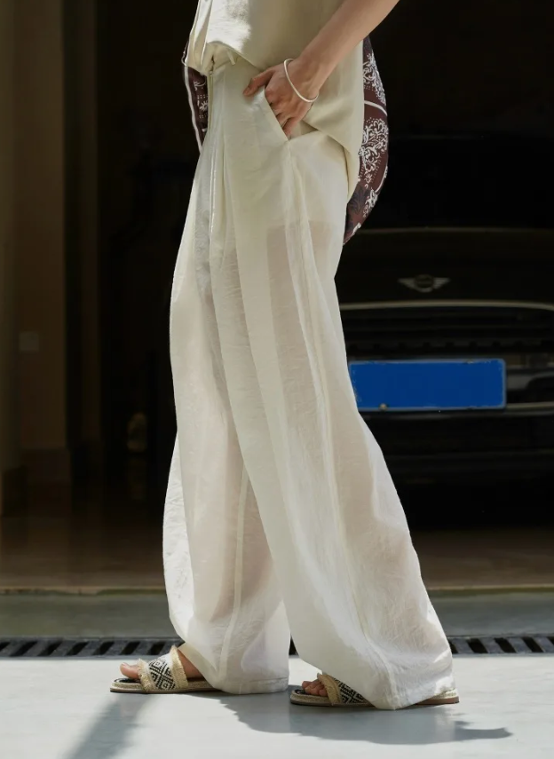 Spliced Fold Folded High Waist Loose Temperament Basics Trousers Pant Mssza