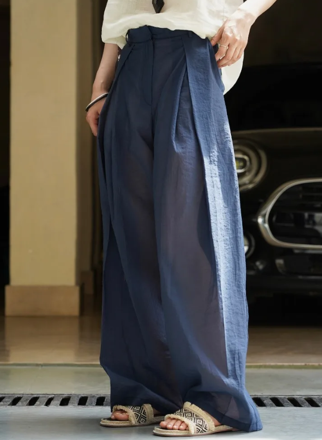 Spliced Fold Folded High Waist Loose Temperament Basics Trousers Pant Mssza