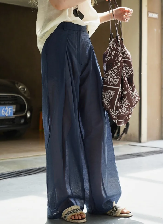 Spliced Fold Folded High Waist Loose Temperament Basics Trousers Pant Mssza