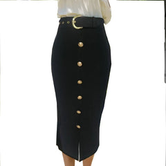 Split Bandage High Waist Split Vintage And Beautiful Party Midi Skirts Mssza