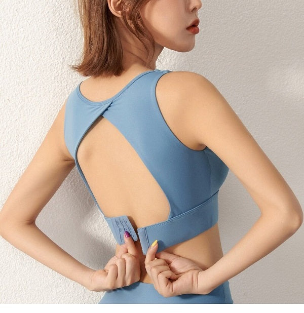 Sports Bra Heart Yoga Push Up Vest Fitness Gym Mssza