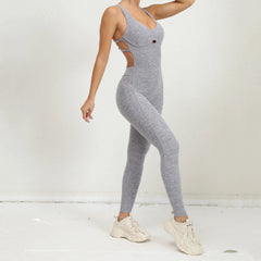 Sports Overalls Push Up Sporty Jumpsuit Backless Sportswear Gym Yoga Clothing Mssza