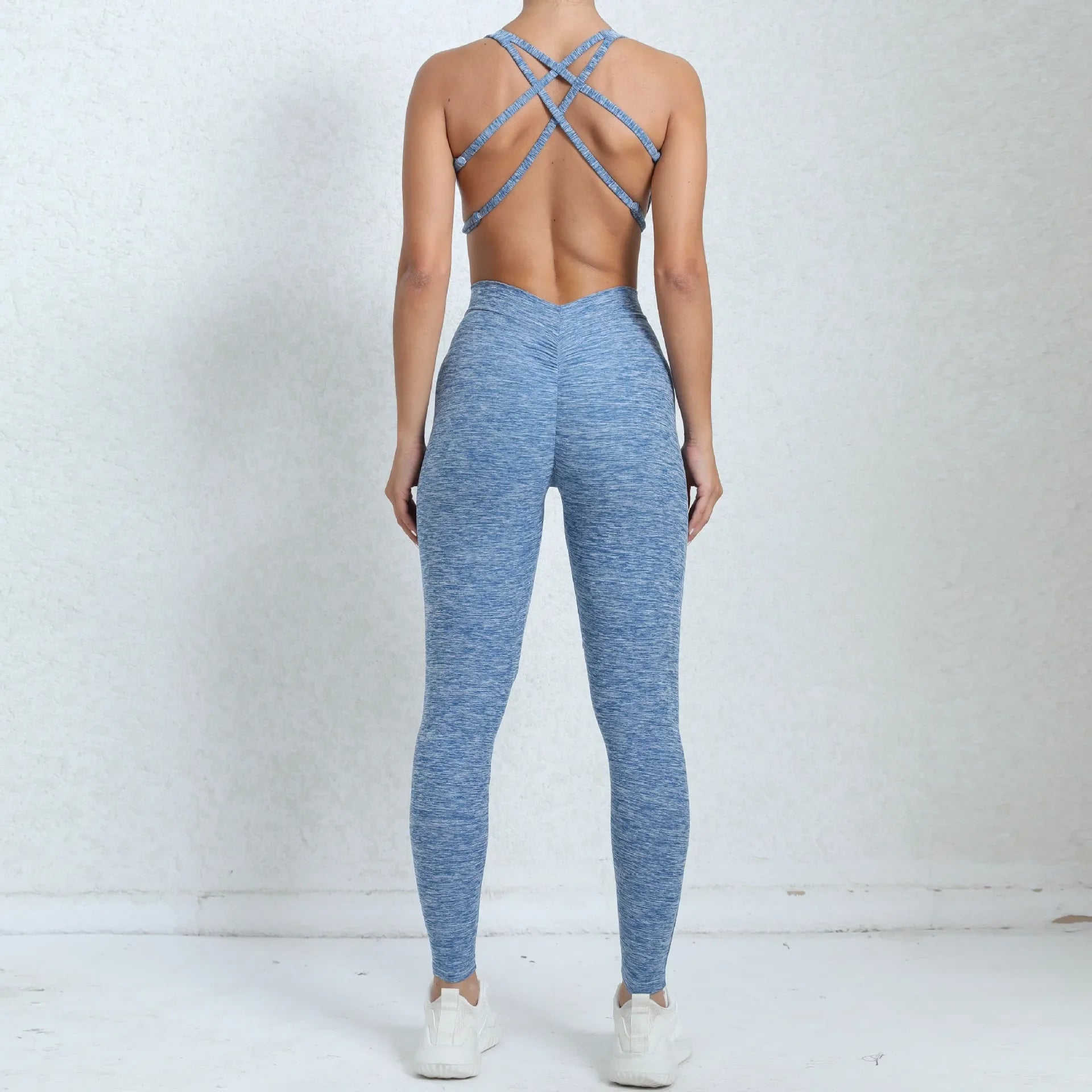Sports Overalls Push Up Sporty Jumpsuit Backless Sportswear Gym Yoga Clothing Mssza