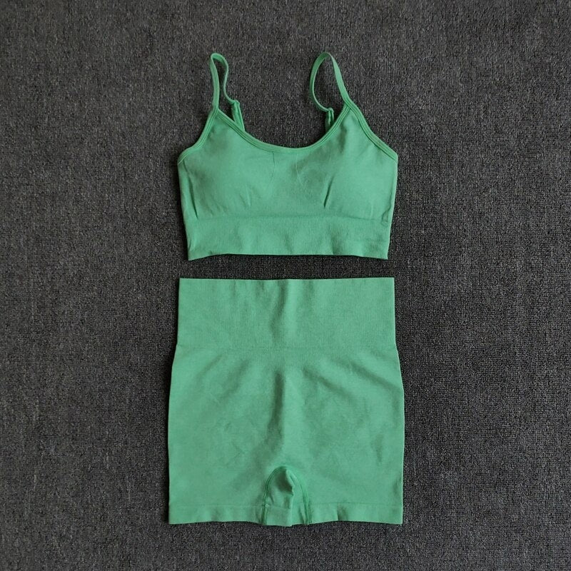 Sports Suit Bra And High Waist Gym Workout Shorts Mssza