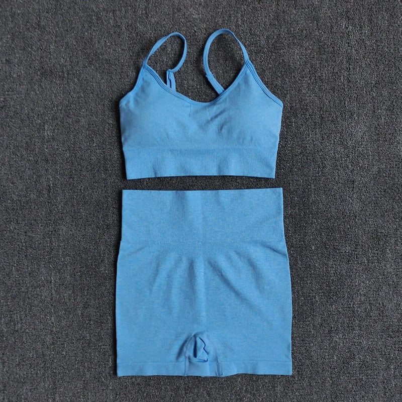Sports Suit Bra And High Waist Gym Workout Shorts Mssza