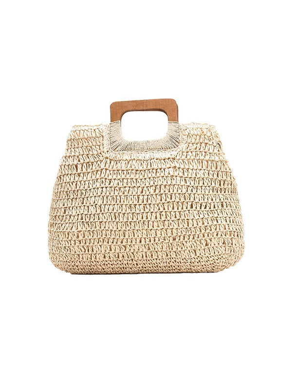 Spring Solid Straw Weaving Handbags Mssza