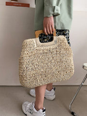 Spring Solid Straw Weaving Handbags Mssza