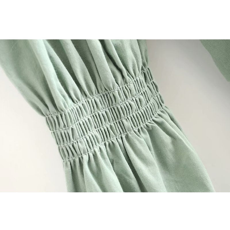 Square Collar Cotton Loose Crop Top Blouses Mssza