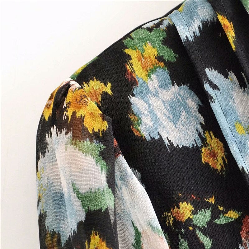 Stand Collar Casual Pleated Blouse Mssza