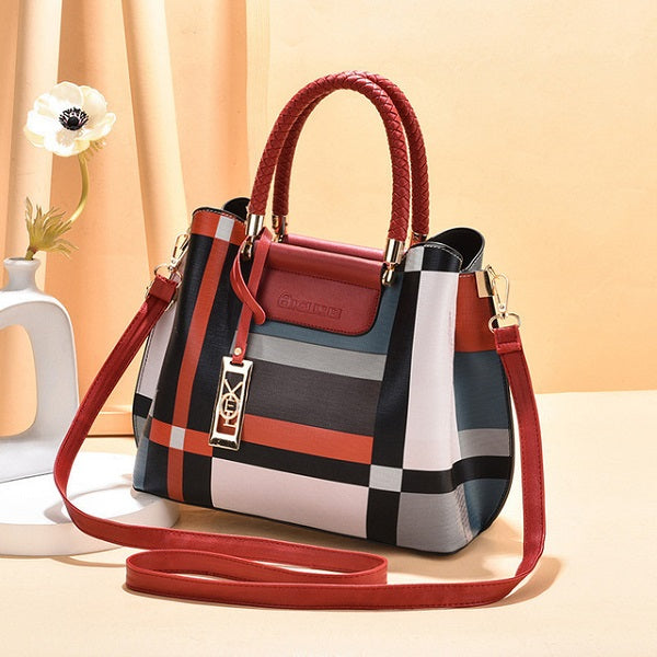 Strap And Top Handle Plaid Hot Handbags Mssza
