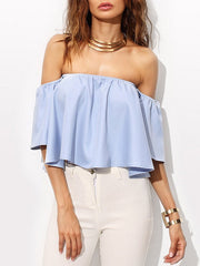 Strapless Off-shoulder Crop Tops Mssza