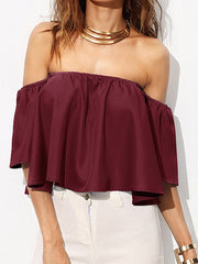 Strapless Off-shoulder Crop Tops Mssza