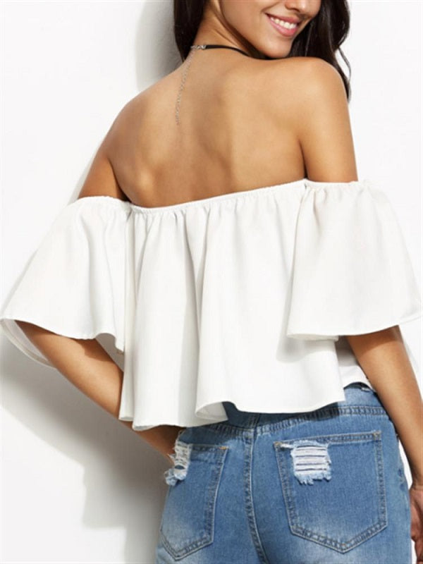 Strapless Off-shoulder Crop Tops Mssza