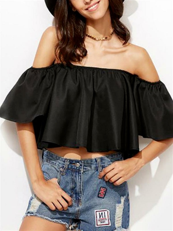 Strapless Off-shoulder Crop Tops Mssza