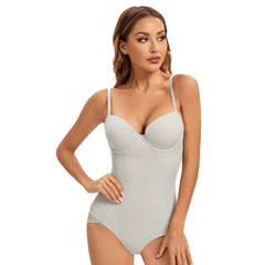 Strappy Bralette Lingerie With Underwire Cup Shapewear Bodysuit Mssza