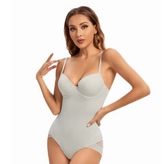 Strappy Bralette Lingerie With Underwire Cup Shapewear Bodysuit Mssza