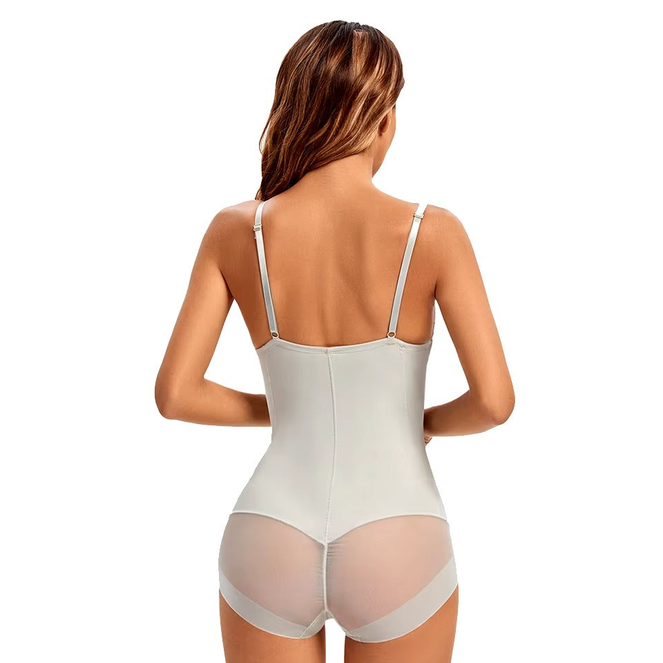 Strappy Bralette Lingerie With Underwire Cup Shapewear Bodysuit Mssza