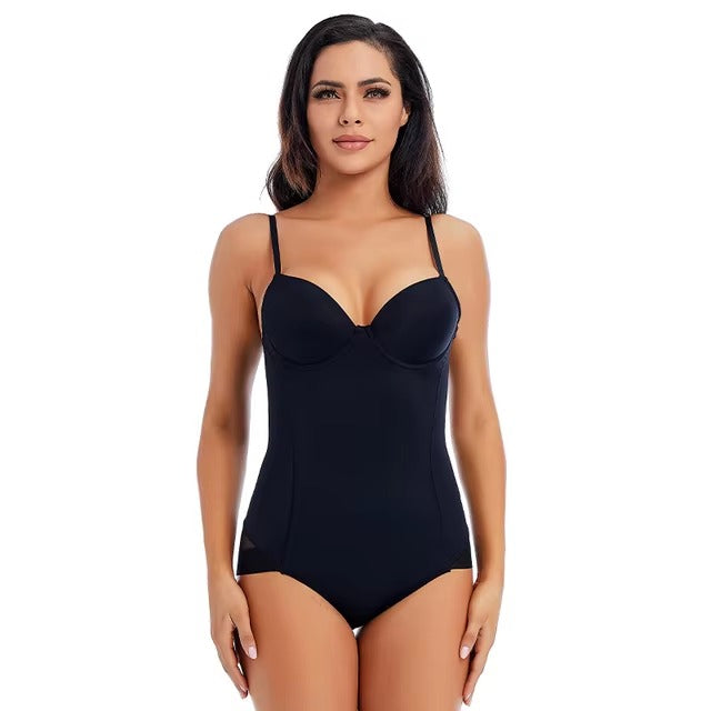 Strappy Bralette Lingerie With Underwire Cup Shapewear Bodysuit Mssza