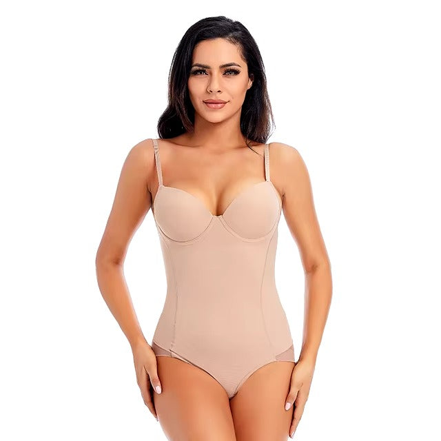 Strappy Bralette Lingerie With Underwire Cup Shapewear Bodysuit Mssza