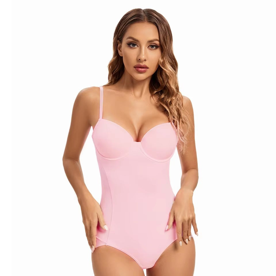 Strappy Bralette Lingerie With Underwire Cup Shapewear Bodysuit Mssza