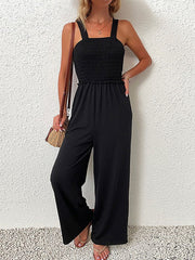 Straps Neck Polyester Wide Playsuit Mssza