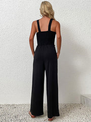 Straps Neck Polyester Wide Playsuit Mssza