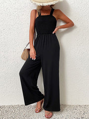Straps Neck Polyester Wide Playsuit Mssza