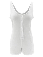 Straps Neck Sleeveless Buttons One Piece Outfit Mssza