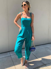 Straps Neck Sleeveless Lace Up Layered One Piece Outfit Mssza