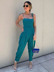 Straps Neck Sleeveless Lace Up Layered One Piece Outfit Mssza
