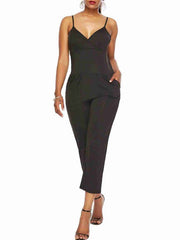 Straps Neck Sleeveless Spaghetti Straps Cotton Blend Cropped One Piece Outfit Mssza