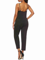 Straps Neck Sleeveless Spaghetti Straps Cotton Blend Cropped One Piece Outfit Mssza