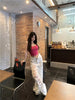 Streetwear High Waist Lace Splicing Wide-leg Ripped Straight-leg Pants Mssza