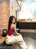 Streetwear High Waist Lace Splicing Wide-leg Ripped Straight-leg Pants Mssza