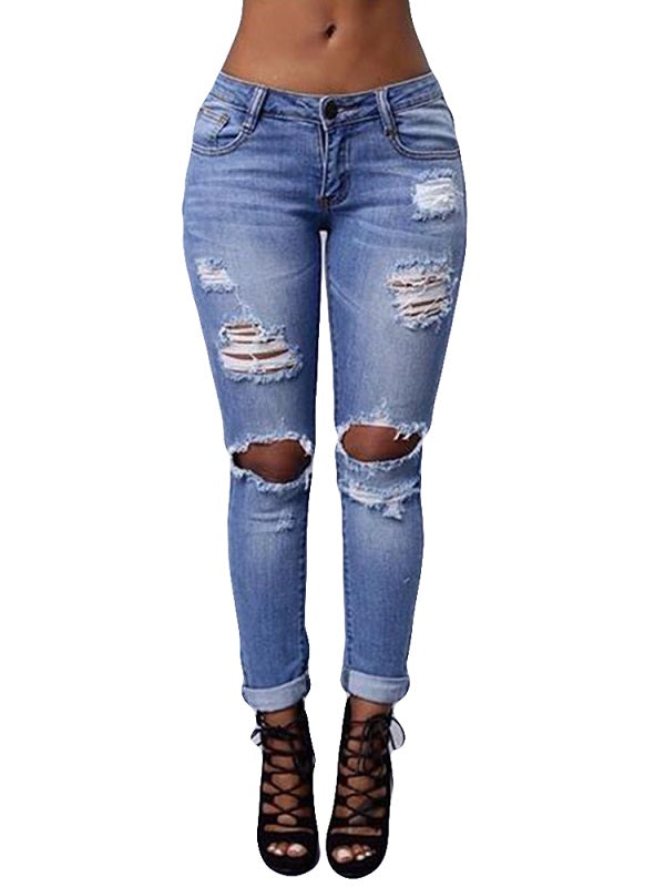 Stretch Ripped Skinny Denim Jeans Mssza