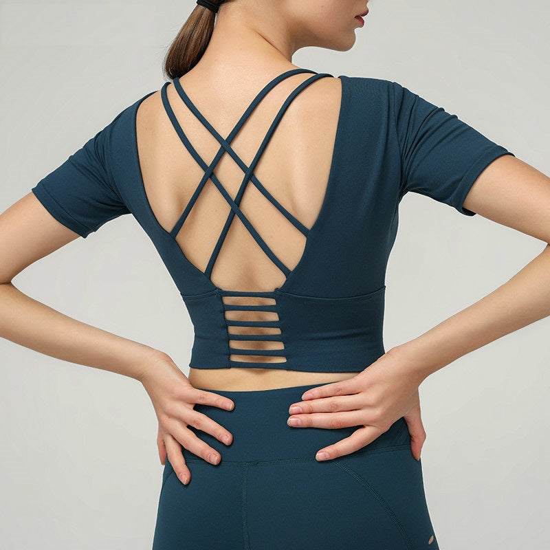 Stretchy padded workout gym t-shirt Mssza