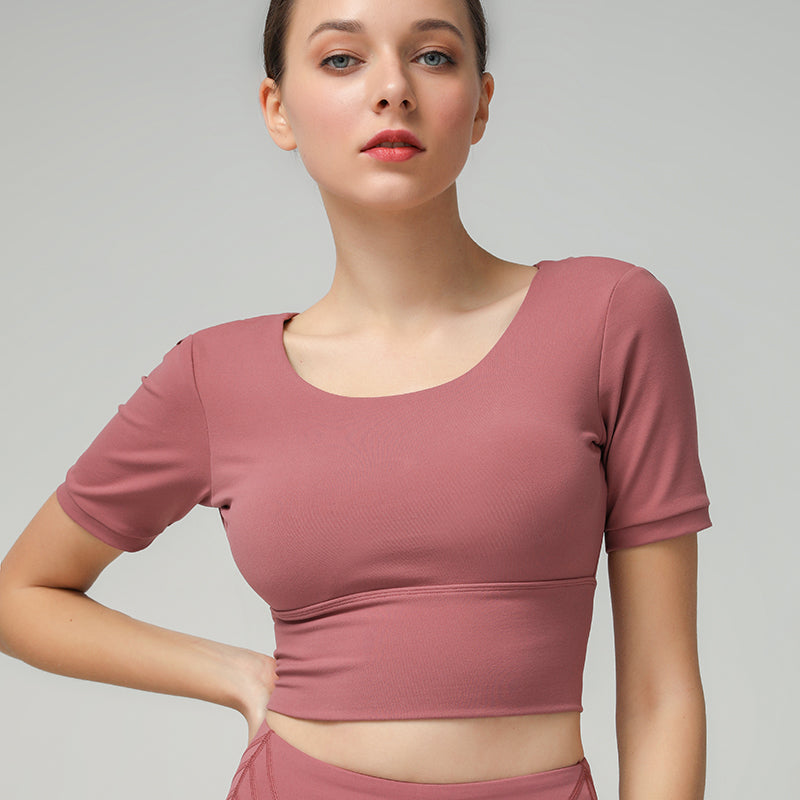 Stretchy padded workout gym t-shirt Mssza