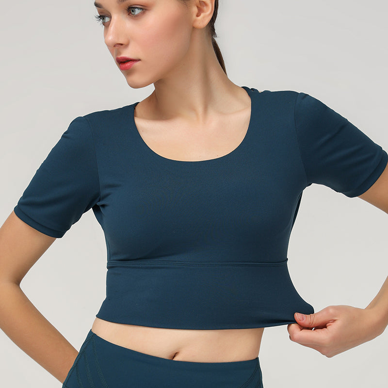 Stretchy padded workout gym t-shirt Mssza