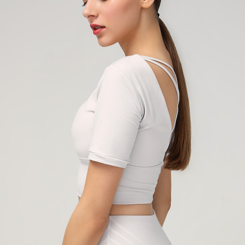 Stretchy padded workout gym t-shirt Mssza