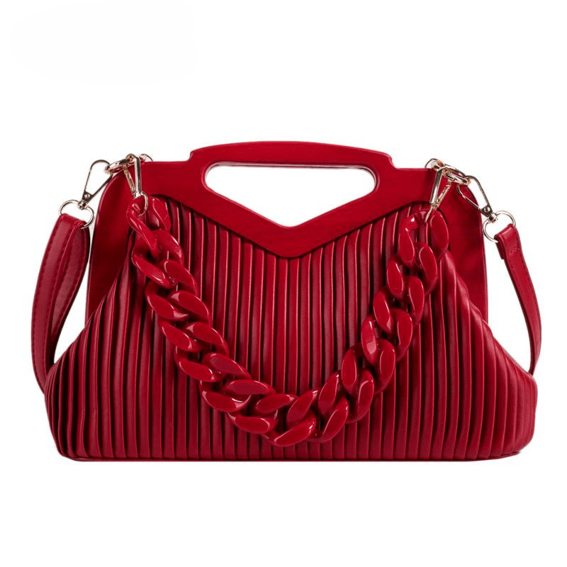 Stripe Soft Surface Attached With Hanging Strap Geometric Minority Design Cross-Body Bag 300x110x190mm Mssza
