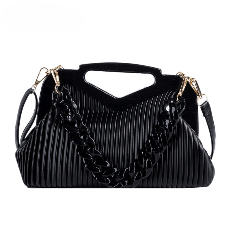 Stripe Soft Surface Attached With Hanging Strap Geometric Minority Design Cross-Body Bag 300x110x190mm Mssza